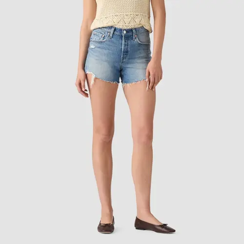 Levi's Women's 501 Curve Fit Denim Shorts, Flattering Bottom for Hip Comfort, Premium Denim Fabric