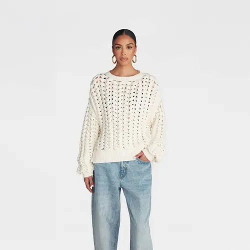 KBB by KAHLANA Women's Pullover Sweater 'The Chunky Knit Crew'
