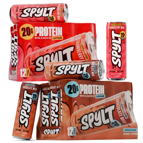 Spylt High Protein Chocolate + Strawberry Milk Bundle | 60mg Caffeine, 20g Protein, 90 Calories | Ready to Drink, Sugar Free, Lactose Free Milk | Perfect for Workout Recovery & Afternoon Pick Me Up, Beverage, Protein Shakes