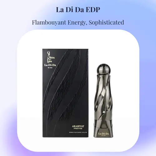 Arabiyat La Di Da Eau de Parfum - 3.4 fl oz (3 to 3.9 fl oz Range) Men's Luxury Arabic Fragrance Spray, Confidence-Building Citrus Scent with Bergamot, Mint & Rich Vanilla Notes, Warm Vanilla Base, Arabiyat Prestige Signature Bottle