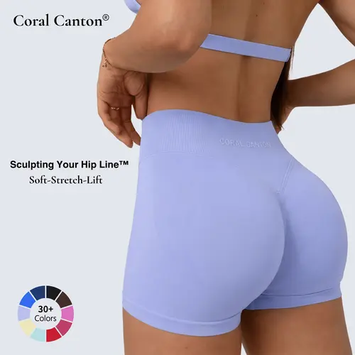 【Creator's pick】Coral Canton Sports Shorts High Waistband Butt Lifting