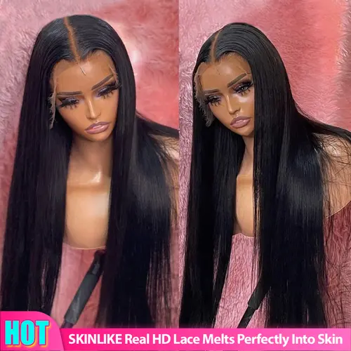 【Hot Sale】Lemoda 13x6 SKINLIKE Real HD Lace Wigs 200% Density Straight 13x4 Full Lace Frontal Wigs 15A Brazilian Straight Virgin Human Hair Lace Front Wig Invisible 0.1mm Ultra-thin Frayed Ends Tiny Knots