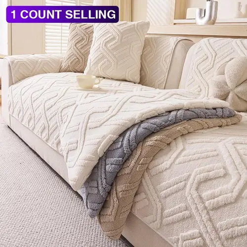 1pc Geometric Pattern Sofa Protector Mat, Washable Sofa Covers, Washable Couch Cover, Cover for Couch, Reusable All-Purpose Cover, Pet-Friendly, Modern Living Room Decor