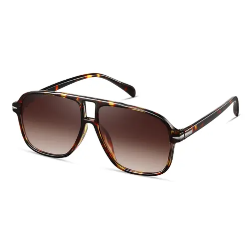 KIMORN Unisex Retro Aviator Sunglasses, Lightweight Full-Rim Plastic Frame, UV-Protection Lenses, Casual Stylish Glasses for Streetwear Outfits, Cycling, Driving, Includes Soft Cloth Cleaner, Multi-Colors