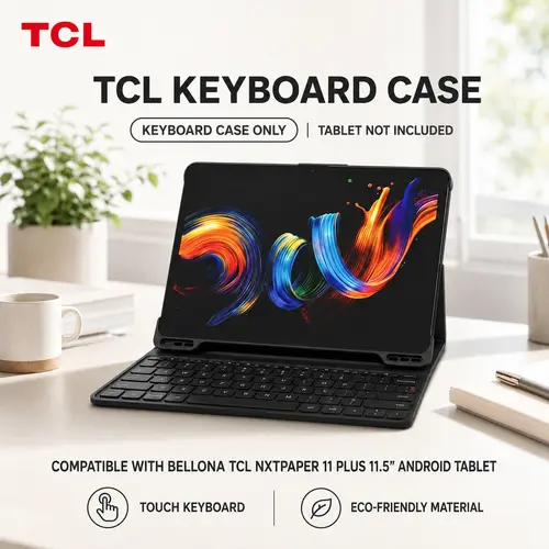 Keyboard Case for TCL NXTPAPER 11 Plus (Tablet NOT Included) – Detachable Design, Multi-Angle Stand, Magnetic + Clip-in Support, Slim & Portable, Long-Lasting Battery , Accessories, Wireless