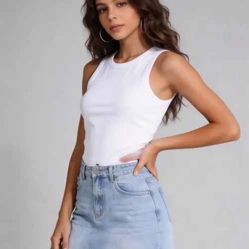 Vintage Wash Denim Mini Skirt, Light Wash, High Waist Design, Frayed Hem, Perfect for Beach Time and Road Trips, All Seasons Fashion, Womenswear, High Waist Skirts