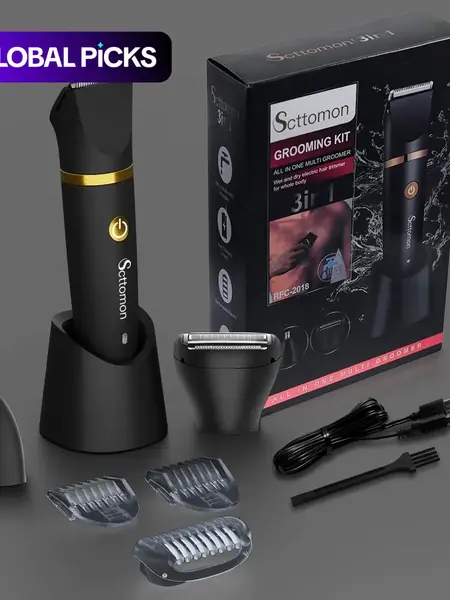 Men's 3-In-1 Multi-Function Hair Trimmer Tool, USB Rechargeable, Water Washable, Ideal Gift for Father and Boyfriend, Rfc-2018 Model