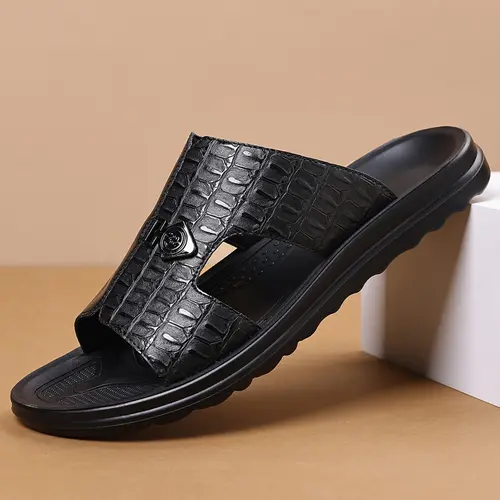 Men’s Summer Non-Slip Sandals, Wear-Resistant and Breathable Single-Strap Outdoor Casual Beach Shoes