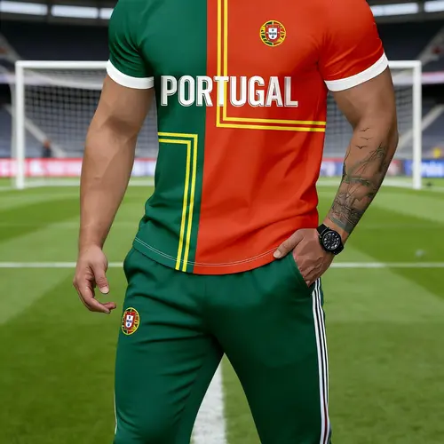 2026 New Portugal Jersey, Colorblock Design, Must-Have Fanwear for Matches, Soccer Jersey, Short Sleeve Jersey, Long Fitted Shirt, Sporty Style, All over Print, Athletic Activewear, Athletic Tops, Jersey Shirts, Sports Top