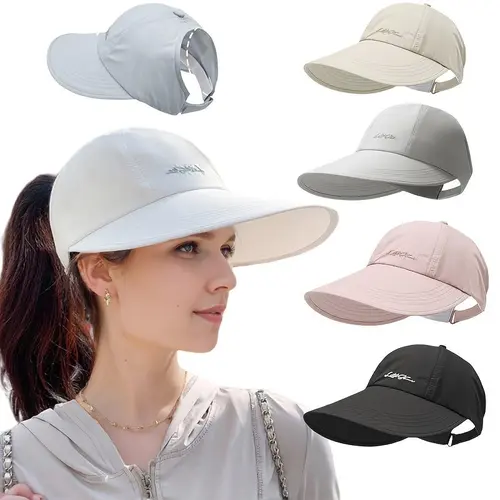 Unisex 2-Pack UPF UV Protection Baseball Cap Set - Classic Sports Outdoor Hats, Lightweight, Adjustable Hook & Loop Closure, Wide Brim, All-Season Elastic Design, for Beach, Hike (White/Gray/Black)