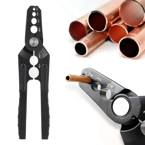 LIZVOR 6-in-1 Copper Pipe Repair Pliers, Professional HVAC Plumber Hand Tool with Wide Range of Functions, Versatile Tube Rounder for 1/4"-7/8" Copper & Aluminum Thin Wall Plumbing Pipes to Boost Effectiveness & Efficiency