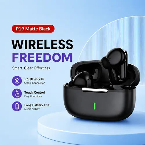 Wireless Bluetooth Earbuds 5.1 Bluetooth Chip Hi-Fi Grade Sound Quality Dolby Bass Wireless Earbuds Stable Connection for Android & iPhone Devices Zero Latency Black/White/Pink