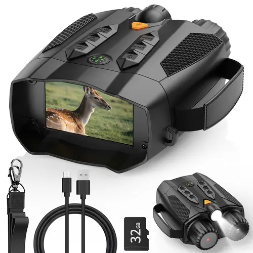 4K Night Vision Goggles,3' Large Screen 10X Digital Zoom Binoculars,5000mAH Rechargeable Lithium Battery,Camping Binoculars for Outdoor, Field Observation, Men Gift, Wildlife Observation, Hunting, Camping, summerwins # hiking essential