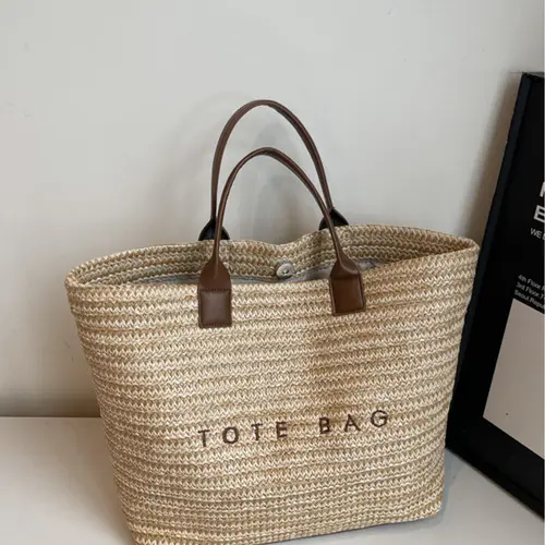 Large Capacity Everyday Tote Bag, Women's Minimalist Elegant Shoulder Handbag, Boho Style Lightweight Straw Bag, Casual Fashion Bag, Everyday Bags