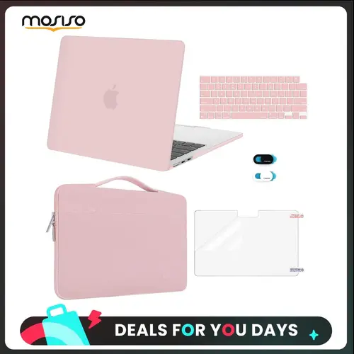 MOSISO Compatible with MacBook Air 13 inch Case M5 2026 M4 2025 M3 M2 2024-2022 A3449 A3240 A3113 A2681,Hard Shell&Sleeve Bag&Keyboard Skin&Webcam Cover&ScreenFilm for MacBook Air 13.6, School, Screen Protector, La, Water Resistant, Keyboard Cover, Commut
