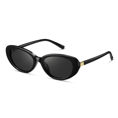 KIMORN Women's Oval Cat Eye Sunglasses - 70s Vintage Fashion Shades, UV Protection Full Rim Plastic Lenses, Lightweight Durable, Wearable Fashion Shape, Ideal for Driving, Cycling, Fishing, Female Trendy Casual Street Style Eyewear