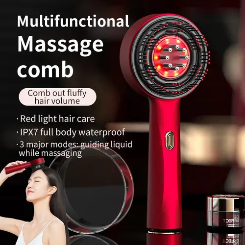 All-in-1 Cordless Electric Scalp & Hair Massage Comb - 3 Mode Scalp Care, Head Massagers, Vibrating Massage Devices