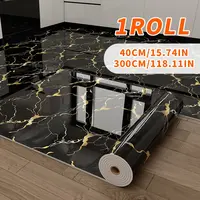 Thickened Self-Adhesive Marble Pattern Decorative Wallpaper Roll, 15.75in X 118.11in,  Waterproof Peel and Stick Wallpaper Floor Sticker, Easy to Clean & Install, DIY Decor for Kitchen, Bedroom, Living Room ,Bathroom，Vinyl Flooring