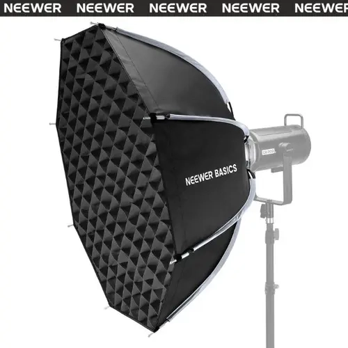 NEEWER NS64P 35.4''/90cm Octagon Livestream Softbox with Bowens Mount - Godox-Compatible Portable Camera Accessory Kit, Quick-Release Photography Lights, Honeycomb Grid, Carrying Bag, Dual Diffusers, Hook-and-Loop, Natural Color Light for Studio Filming,t
