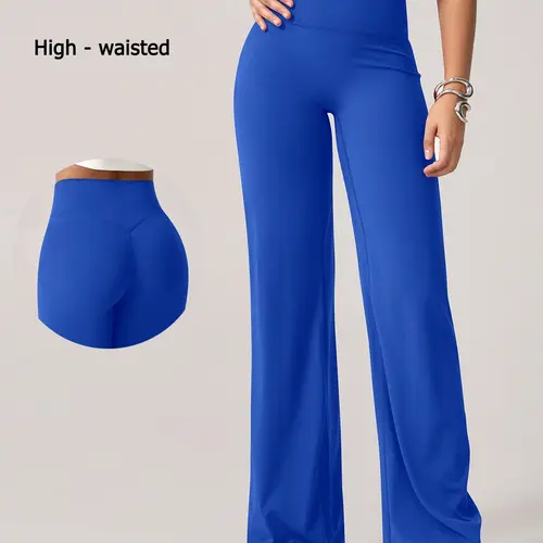 Women's High Waist Sporty Long Pants, Breathable Skin-Friendly Micro Flare Leggings, Perfect for Fitness Yoga Pilates Daily Commute