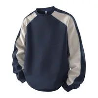 Spring new loose sports top, color-block sweatshirt, casual base layer shirt, trendy brand crewneck sweatshirt, patchwork loose long-sleeve sweatshirt with a segmented design, comfortable fabric for everyday wear #fathersdaygift,summerwins,father'sdaygift