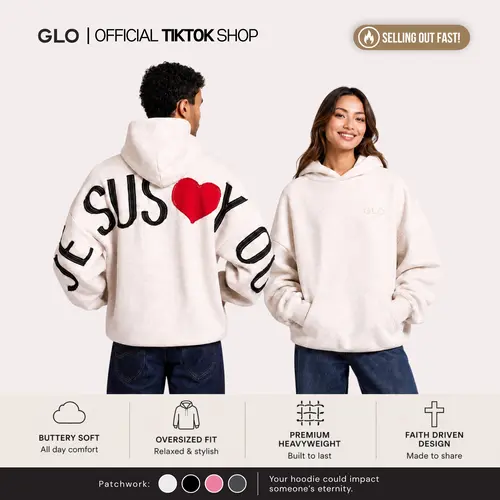 GLO Kingdom Essential Hoodie | Patchwork Collection | Oversized Christian Hoodie | Buttery Soft