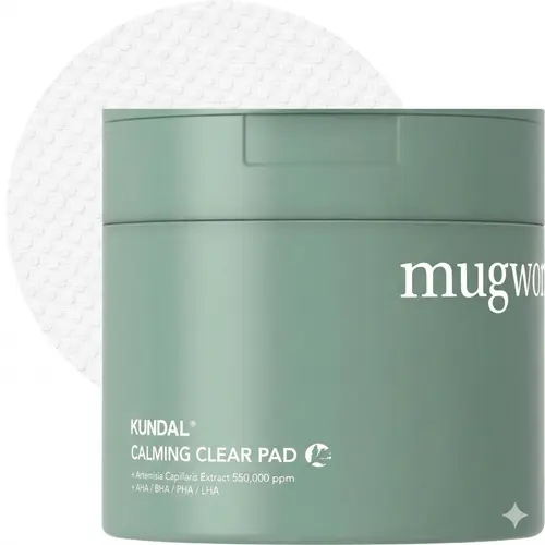 [KUNDAL] JEJU Mugwort Soothing Clear Facial Pads - 60 Count | Hydrating & Refreshing Skin Texture Care | Vegan & Dermatologically Tested