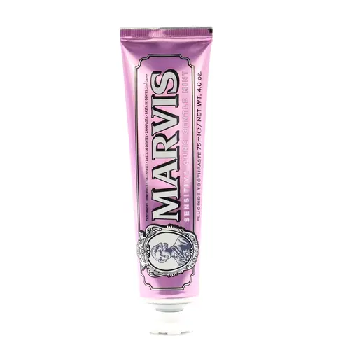 Marvis Sensitive Gums Peppermint Toothpaste, 2.5oz - Luxury Gentle Oral Care Selfcare for Sensitive Gums, Fluoride & Peppermint Extract, Soothing Cleaning, Long-Lasting Freshness, Cavity Guard
