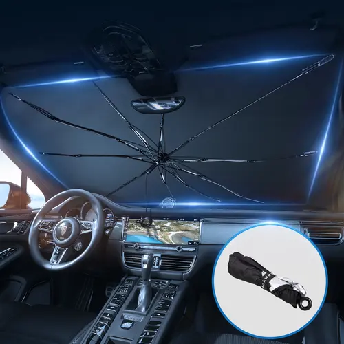 Portable Car Windshield Sunshade, Foldable Windshield Sun Umbrella, Car Exterior Accessories, Car Windshield Cooling Umbrella for Daily 10597701