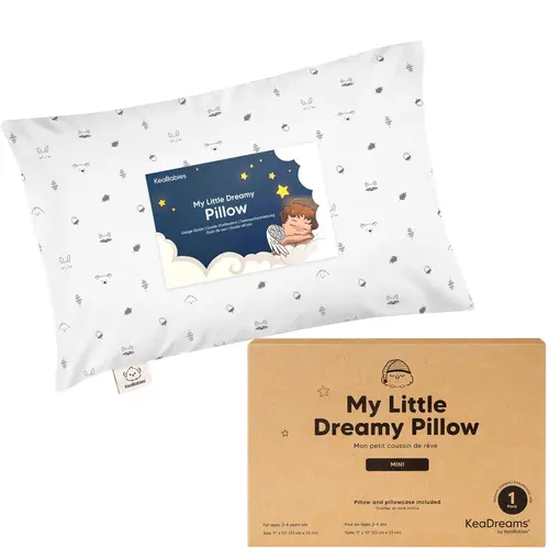 Mini Toddler Pillow with Pillowcase - 9x13 My Little Dreamy Travel Kids Pillow for Sleeping, Toddler Bed, Small, Tiny, Organic Cotton Pillowcase, Soft & Breathable, Kids 2-4 Years Old