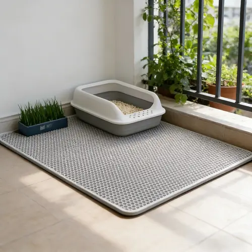 Cat litter mat, double-layer filtering litter tray, washable cat toilet tray, available in four sizes. odor proof