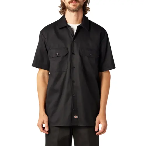 Dickies Men's FLEX Relaxed Fit Short Sleeve Work Shirt, Relaxed Fit Lightweight, Workwear Style Pocket Man