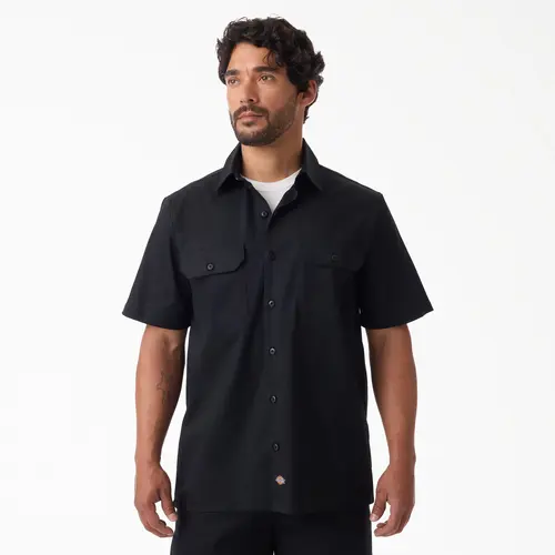 Dickies  Pro Series Work Shirt Man Cotton,Regular Fit Lightweight, Workwear Style Casual Fabric Menswear Short