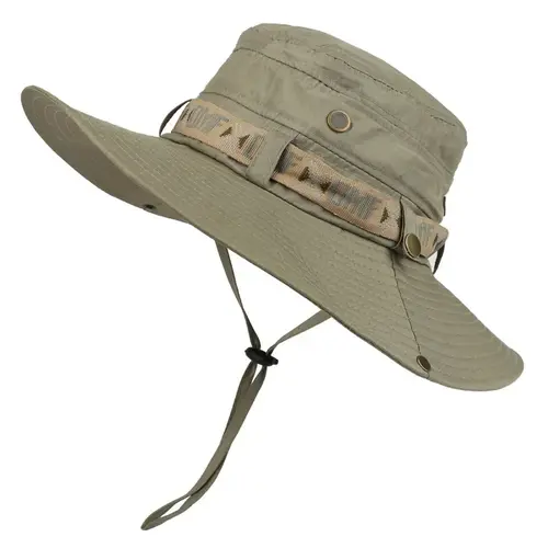 Summer Men Bucket Hat Outdoor UV Protection Wide Brim Panama Safari Hunting Hiking Hat Mesh Fisherman Hat Beach Sunscreen Cap,travel essentials