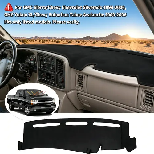 Dash Cover Compatible with GMC Sierra/Chevy Chevrolet Silverado 1999-2006, GMC Yukon XL/Chevy Suburban Tahoe Avalanche 2000-2006 Dashboard Cover Mat Non-Slip Pad Carpet Sunshield Protector