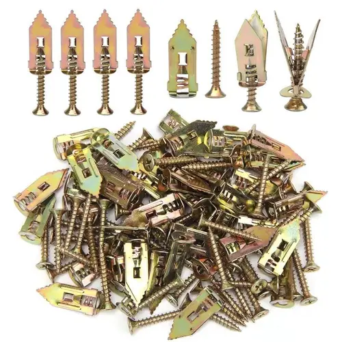 200PCS Self-Drilling Drywall Anchors Kit - No Drill Needed Easy Hang for Home & Office - Includes 100 Anchors & 100 Screws for Quick Installa-YY