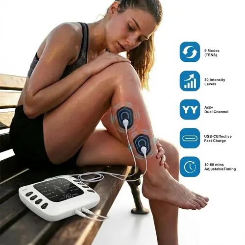 TENS Unit Muscle Stimulator Massage Device - Dual Channel Acupuncture Tool with Large LCD Display, 300g Compact Body Slips Into Small Bags, for Shoulder Pain Relief, Muscle Soreness, Car & Office Use, Adult Neck Care, Adults, Knee Pain Relief