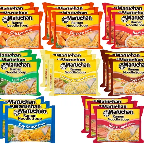 Maruchan Ramen Variety Pack (24-Pack, 7 Flavors)  | Flavor Drops, Viral Ramen Hacks, Custom Noodle Creations