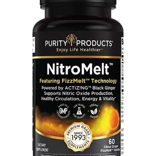 NitroMelt Black Ginger FizzMelt Wafers – Daily Energy & Wellness Support – Powered by Clinically Studied ActiZ!ng – 60 Citrus Tablets Nitric Oxide Supplement Dietary
