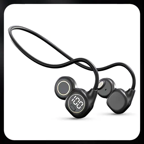 Wireless Open-Ear Sports Headphones Bluetooth 6.0, Air Conduction Neckband Earbuds with LED Power Display, Clear Call Microphone, Lightweight Secure Fit for Running, Fitness, Hiking, Travel & Daily Use