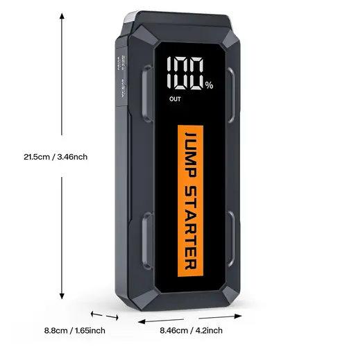 【Povasee】Father's Day gift - 6000A Portable Car Jump Starter, 12V Auto Battery Booster for Up to 10L Gas or 8L Diesel Engine, Heavy Duty Emergency Starting Device with USB-C Power Bank, LED Light for Cars Trucks SUV