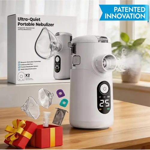 Mayluck Swirler Removable Portable Lightweight Nebulizer - Ultra-Quiet Mesh Technology, LED Interface, Auto-Cleaning, Custom Modes, Efficient Misting, 2 Hours Battery, Daily Selfcare Body Beauty Device for Adults, Children, Home/Travel