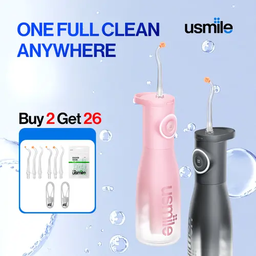 usmile C30 Cordless Oral Irrigator - Single Unit, 60s Continuous Flossing, 60-Day Battery, 5 Intensity Levels with Gum Care Mode for Deep Clean, IPX7 Waterproof, BPA-Free, USB-C Rechargeable for Home Travel, Care Oral Irrigators, Oral Plaque Remover, Teet
