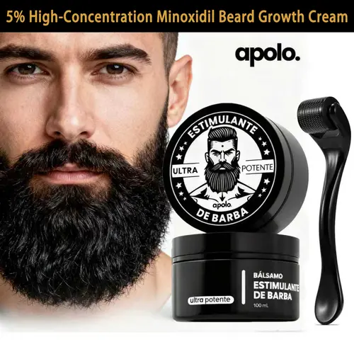 5% High-Concentration Minoxidil Beard Growth Cream Gift Set， Men's Special Thickening Formula, Max-Strength Beard Stimulant Cream, Target Alopecia Beard, Hyper-Fast Follicle Activation & Sparse Repair, Delivers Full Perfect Beard, Hair Care, Hair Growth S