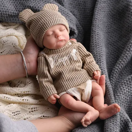 #sohochic BABESIDE 12/16-inch Reborn Baby Boy Full Silicone Body, Painted Hair, and Accessories Reborn Doll Set Suitable as Birthday Gift, Christmas Gift, Mother's Day Gift, or Collectible