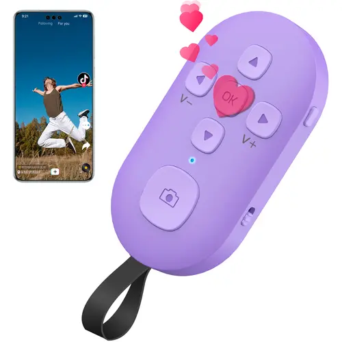 SEANCHEER C01 Bluetooth Remote Control - Phone TikTok Scrolling Accessory, Kindle App Book Page Turner, Camera Shutter Controller with USB-C Charging, Remote Control Ring Selfie Accessory, Assistive Touch Button for Comics, Accessories, Cool Gadgets