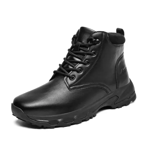 Men's Slip-Resistant Work Boots Waterproof Hiking Shoes Leather Ankle Boots Casual Outdoor Walking Fashion Footwear Waterproof Chef Shoes for Kitchen Restaurant