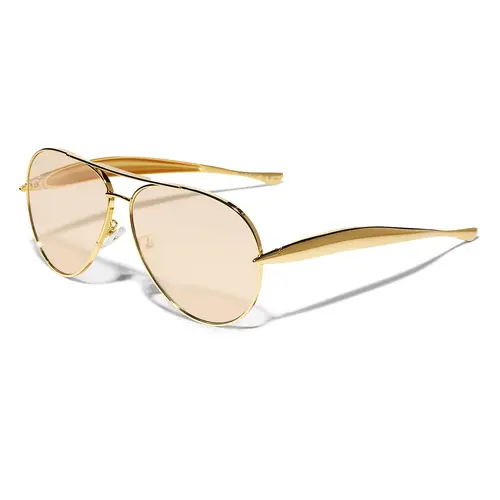 Retro Oversized Aviator Sunglasses for Women-Men - Trendy Casual 70s Metal Statement Frame Glasses, UV Protection Outdoor Wear Sunglass Aviators, Sun-Protective Eyewear
