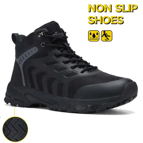 Fashionable Non-slip Outdoor Sport Shoe Waterproof Work Boots Chef Shoes for Kitchen Restaurant Leather Ankle Boots Casual Outdoor Walking Fashion Footwear Perfect Holiday Gift