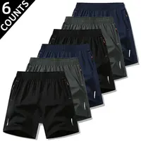 Men's 6-Piece Plain Beige Quick-Drying Shorts - Breathable Loose Running Workout, Casual Athletic, Breathable Fitness Shorts - Gym Workout Apparel, Male Clothing for Summer Sports Jogging - Tropical SpringStatements Gift for Him (TikTok Shop Deals), Runni